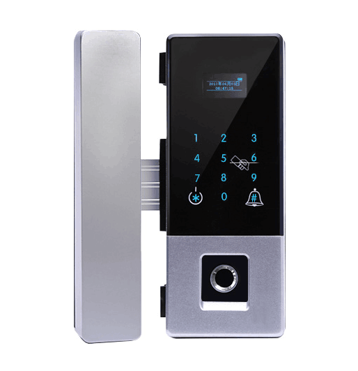 Deslizando a porta elétrica de vidro do Mab assente o fechamento do remendo preto/cor da prata