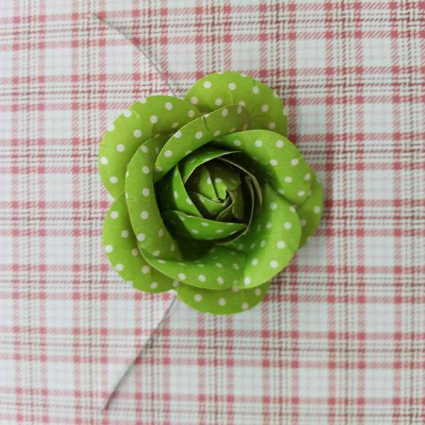 Handmade Brown Fabric Craft Flowers DIY Home Decorations With Printed Dot