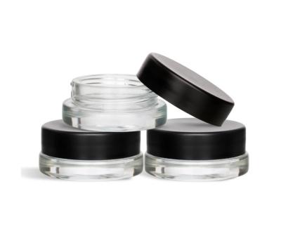 Recipiente de concentrado de vidro de tampa preta de 7ml Embalagem Frasco de vidro Personalizar Embalagem comestível de flores Personalizar Concentrado