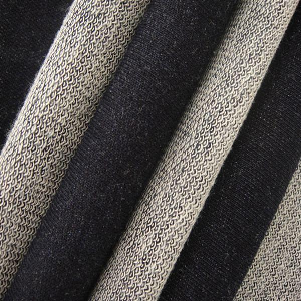 100%cotton indigo french terry fabric/knit denim for jeans