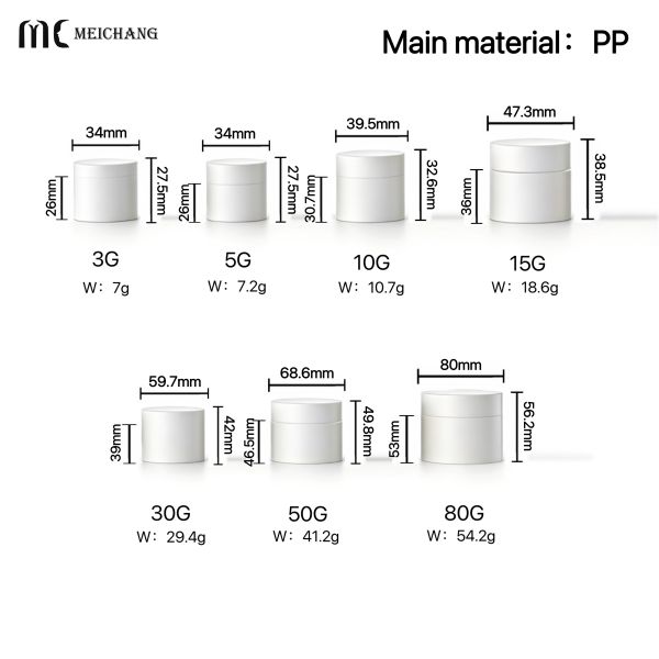 3-80G PP Double Wall Medical Cream Jar with Double Wall Structure, Food-Grade PP Material, and Thermal Insulation Design