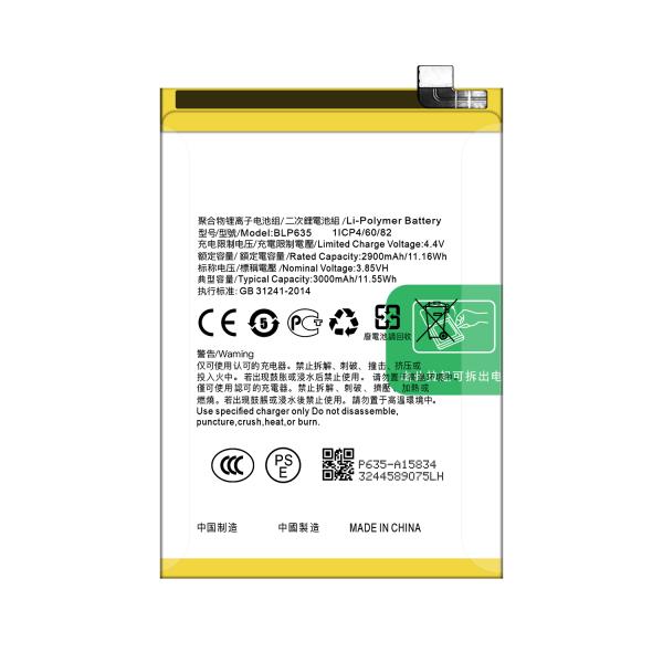 OPPO R11 Batería 3000mAh BLP635 Baterías recargables con protección de doble IC