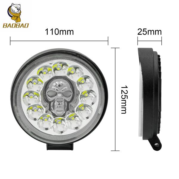 Metal Skull 12V Bright White Available LED Headlight For Honda Bike