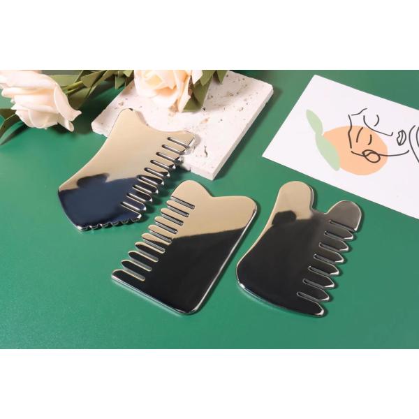 Head Massage Equipment Custom Shape Massager Tools Face Roller Massage Metal Guasha Comb 304 Stainless Steel Guasha Comb