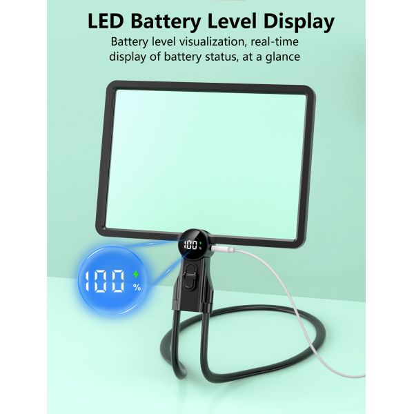 New Horizontal Square Large Lens 64 Led Lights Magnifier  Stepless Dimming Lights Battery Display USB Charging Magnifier