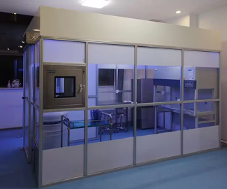 PVC Strips Curtain Wall Clean Room Booth 2540*2490*2720mm Design 40W LED