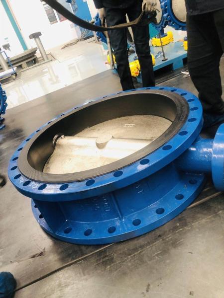 Ductile iron cf8m ss316 rubber lined DN1200 2200 wormgear Rotork Auma Captop Underground double flanged butterfly valve