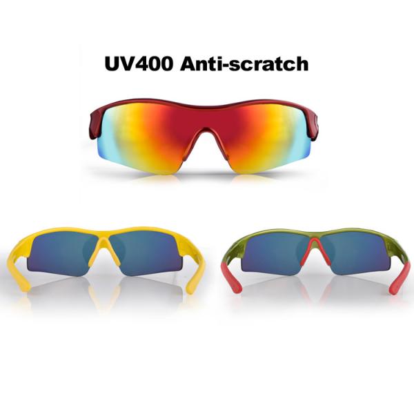 Astuce de bras de silicone de glissement de lentille interchangeable de PC de lunettes de soleil polarisée par couleur jaune anti