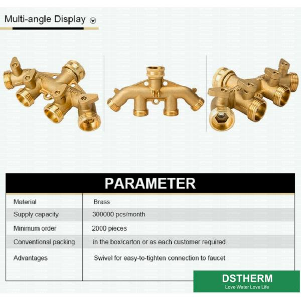 Las colocaciones de la manguera de jardín de CW617N apagaron la unión de cobre amarillo de la válvula