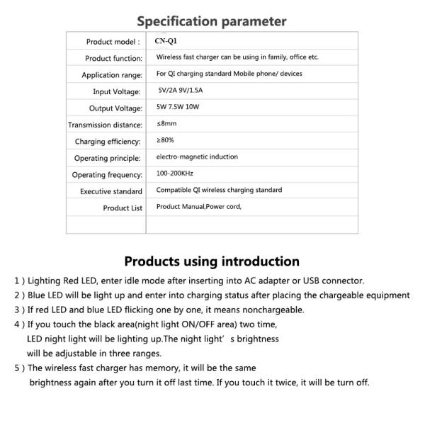 CNQ1 Multi-function folding table desk LED lamp wireless charger lamp reading lamp for home factory supplier