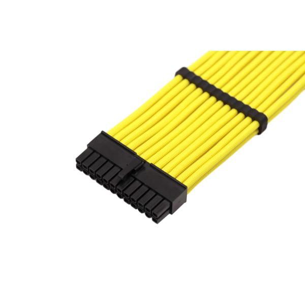 24Pin Braided Sleeved Extension Cord  Power Cords  Female Power Supply Extension Cable Cotton Cable 18AWG 300mm