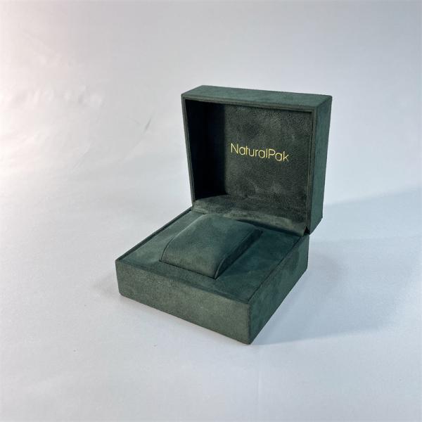 Green Microfiber Luxury Watch Packaging Box Rectangle Jewellery Box For Necklace Set