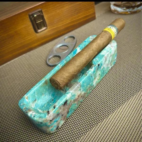 Brazil Green Stone Ashtray Stone Cigar Ashtray Artistic Heat Resistant