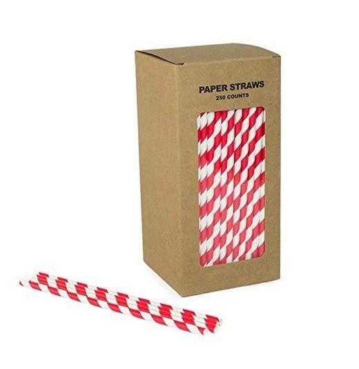 Kraft Paper Bar Accessories Type Drinking Straws Biodegradable Paper Straws with Box