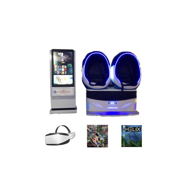 Interactive Motion Cinema 9D Virtual Reality Simulator VR Egg Chair 2 Player With Sweep Leg Jet Special Effect