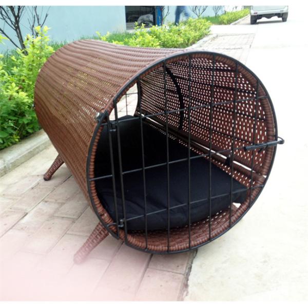 CE BSCI Rattan Pet With Cushion Flat Round Rattan For Cat Dog Pet House Kennel Outdoor Furniture