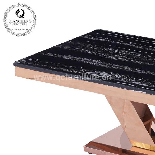 0.2CBM 78kg Marble Top Center Table No Folded Rose Gold Legs