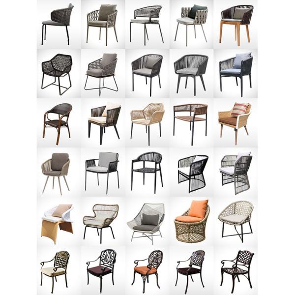 Résistance extérieure 2.5mm de haute température de meubles de jardin de chaise noire et blanche de rotin