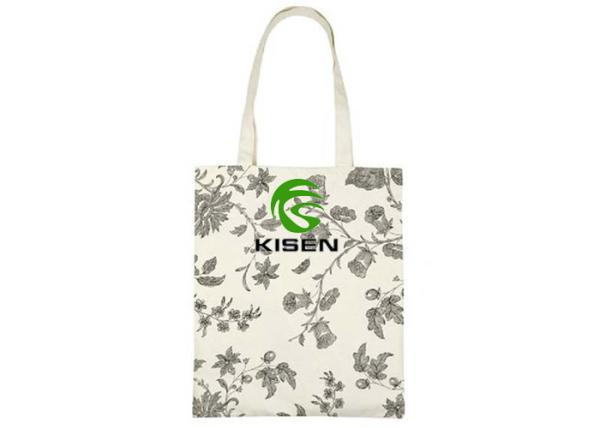Washable Cotton Canvas Shopping Bags Handled Style Customized Size / Logo
