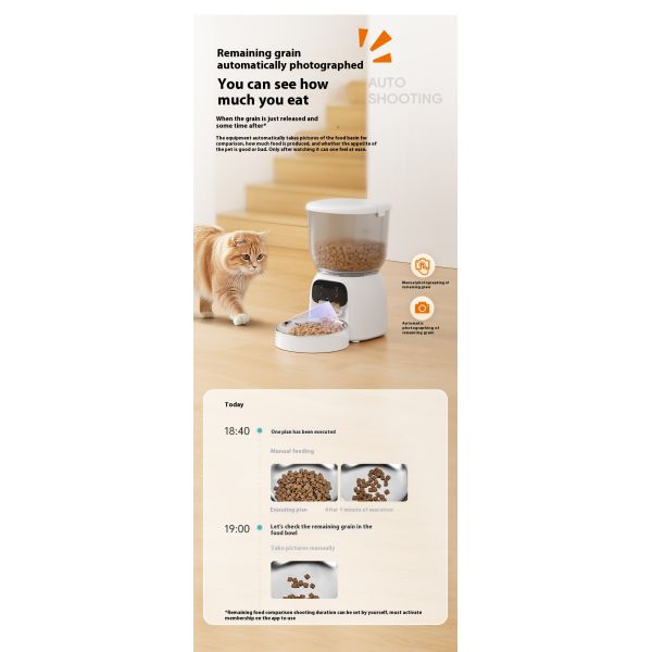 New Arrival 4L Smart Automatic Shooting Pet Feeder Modern Style PP Material Dog Cat Bowl Feeder Eco-Friendly Charging Capability