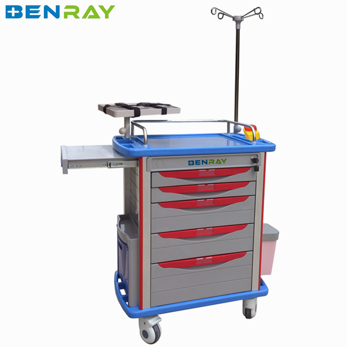 BR-ET001 ABS Mobile Hospital Medical Trolley Cart Crash Cart Trolley Medical Emergency Trolley Prices
