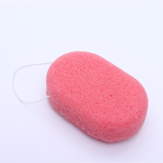 Private Label Organic Oval Cosmetic Sponge Bamboo Charcoal Konjac Sponge