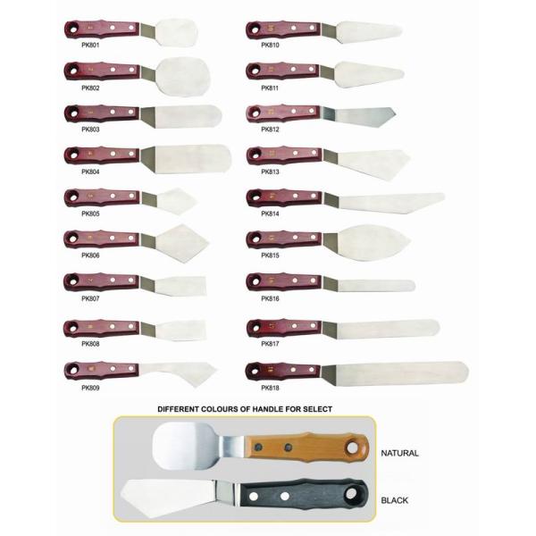 Negro/cuchillo de paleta grande natural, cuchillo de paleta puesto con la manija de madera