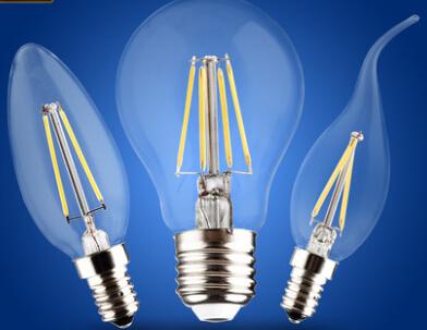 Edision COB lamp LED Filament Bulb Candle Light E27 E14 End Cap Glass cover