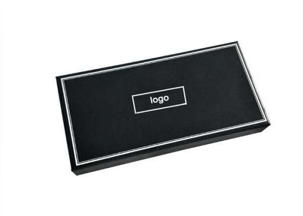 Matte Lamination Flat Pack Gift Boxes Black Cardboard Perfume Packaging With Insert
