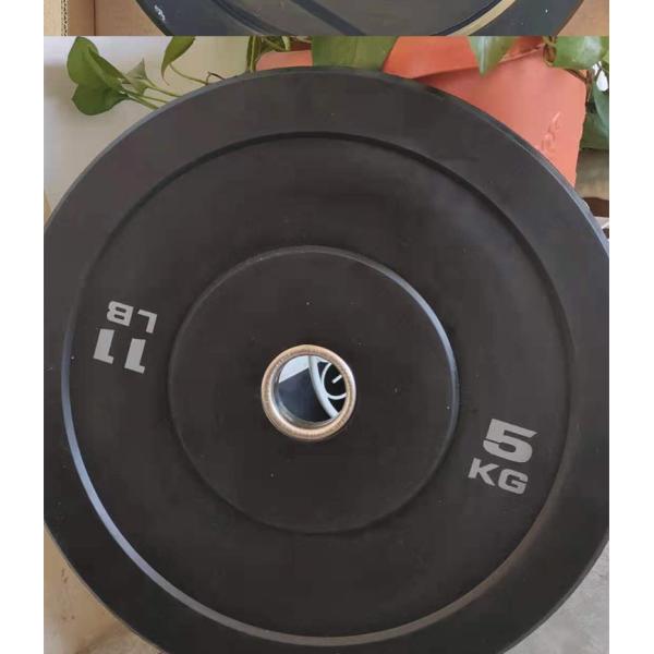 Cross Fitness Black Exercise Free Weight Weightlifting Rubber Bumper Plate