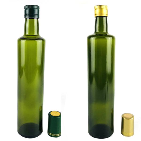 No Drip Nozzle Round Glass Olive Oil Bottle Dust Proof OEM Service Support