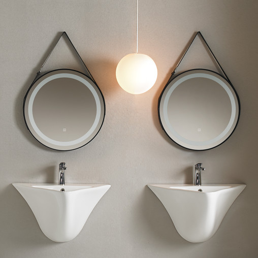 Nouvelle vasque blanche de style artistique en céramique pour lavabo de salle de bain, lavabo en céramique de forme ovale