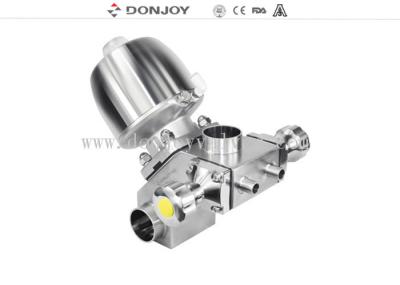 Válvula de diafragma sanitária multiporte Donjoy para indústria farmacêutica com SS316L