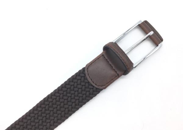 Polyester Adjustable Braided 35mm Mens Elastic Stretch Belt