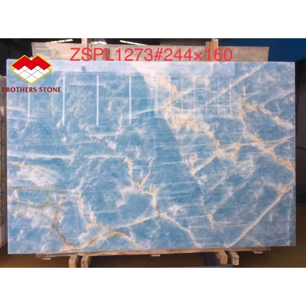 Modern Floor Revolution Translucent Blue Jade Onyx Stone Tiles for Wall and Floor