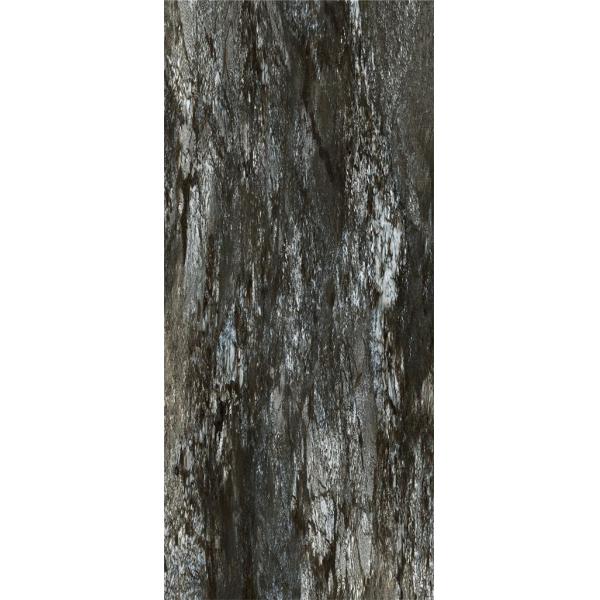 Le marbre à haute brillance résistant à la chaleur couvre de tuiles la porcelaine foncée en céramique polie vitrée par texture noire Tile160*360cm de carrelages