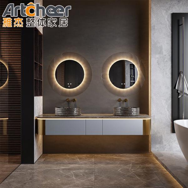 Luxury Commercial Double Sink Bathroom Vanity Furniture for Modern Stylish Bathroom (Люкс коммерческая двойная раковина ванная комната суетная мебель для современной стильной ванной)