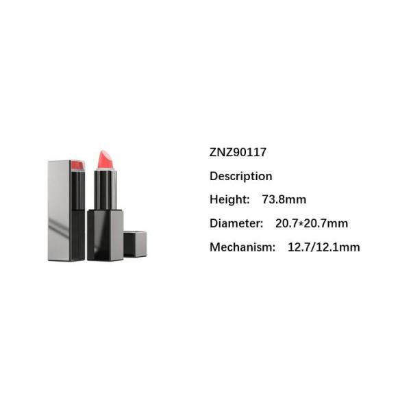 Matte Surface Black Lipstick Tube 20.7mm Diameter Vacuum Metalized