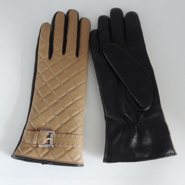 Wool Lined Sheepskin Leather Shearling Gloves Women'S Touchscreen Gloves With Belt