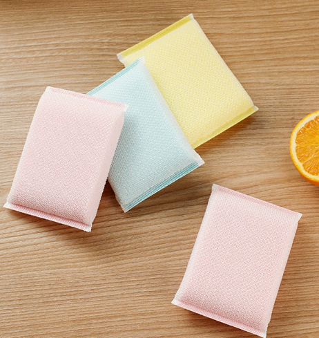 Double Sided Dish Sponge Scrubber With Soft & Rough Surfaces For Cookware