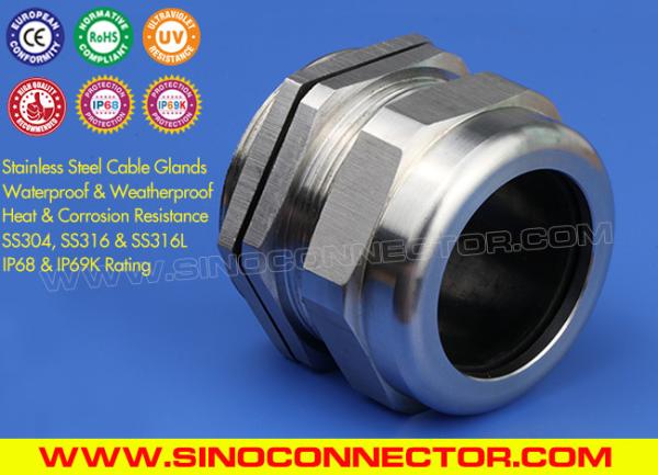 Grado de acero inoxidable métrico hermético de la glándula de cable IP69K/IP68 (EN 1.4301/1.4401/1.4404 de las BS)