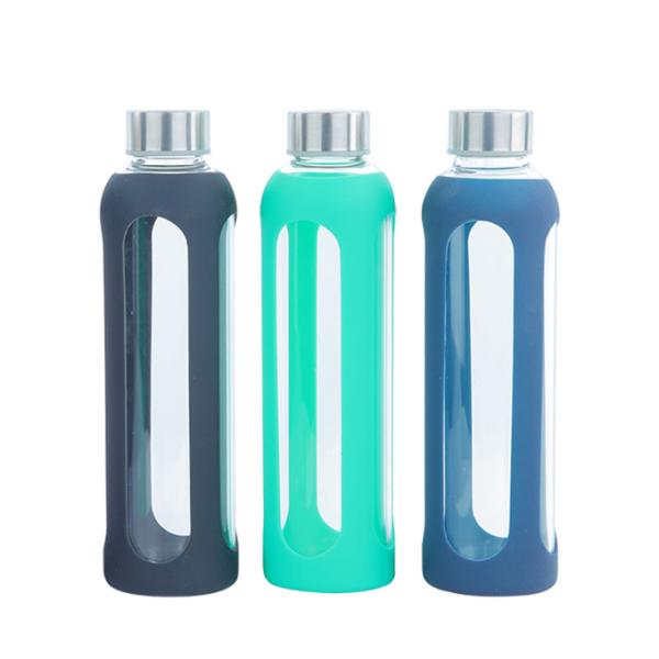 Bouteilles d'eau en borosilicate en gros de 18 oz avec FDA-LFGB Certifié Réduction en vrac + Gravure de logo gratuite