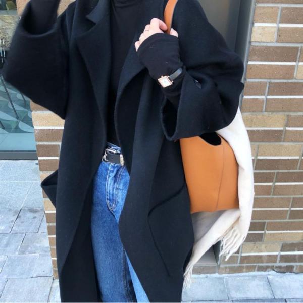 Средняя длина тонкое шерстяное пальто для женщин Конец кашемирного пальто Стандартная толщина поддержка