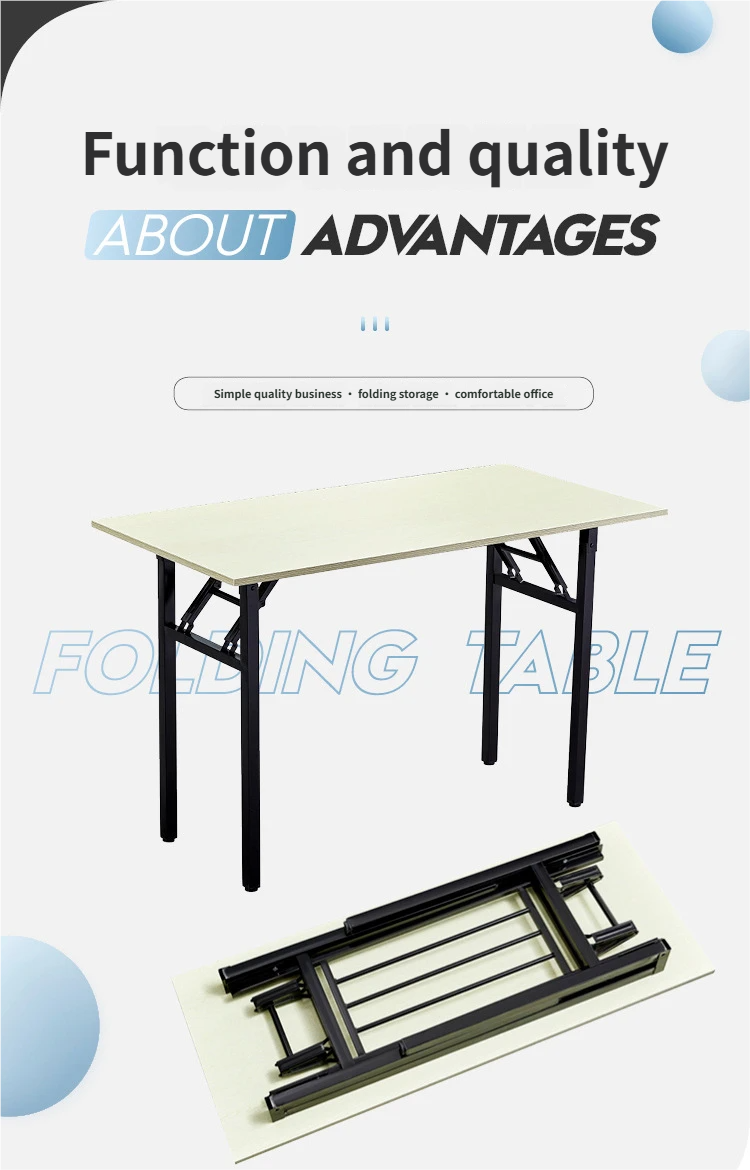 Modern Double Layer Foldable Lightweight Waterproof Outdoor Metal Table Rectangular Office Meeting Study Computer Training Desk