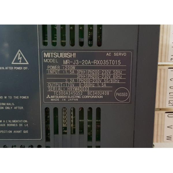200W MITSUBISHI MR-J3-20A-RX035T015 AC Servo Amplifier 1.5A Industrial DRIVE Output 170V