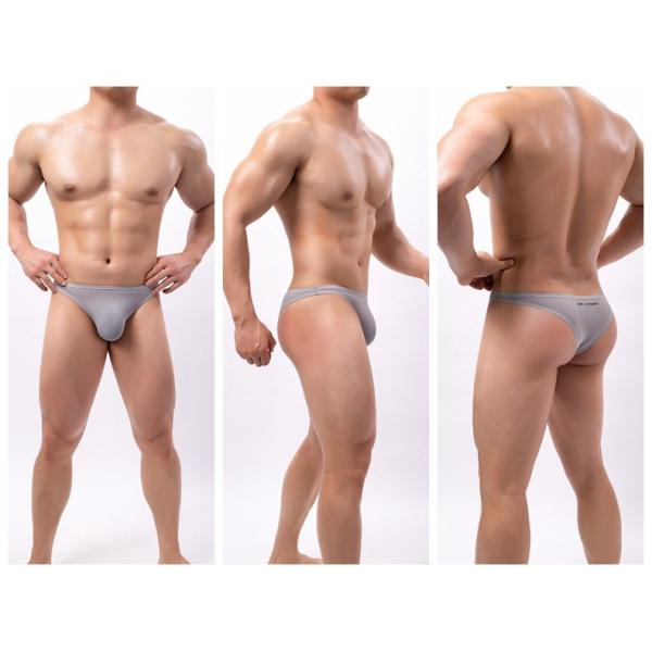 Mens Briefs Underwear 3D Pouch Low Rise Sexy T Back Thong Breathable Underpants