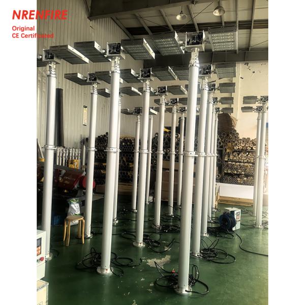 6m pneumatic telescoping mast light tower for fire truck-pan tilt unit-remote control