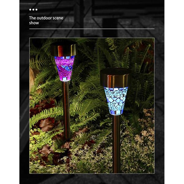 IP44 Solar Powered Mosaic Glass Garden Lights 2W 5000K