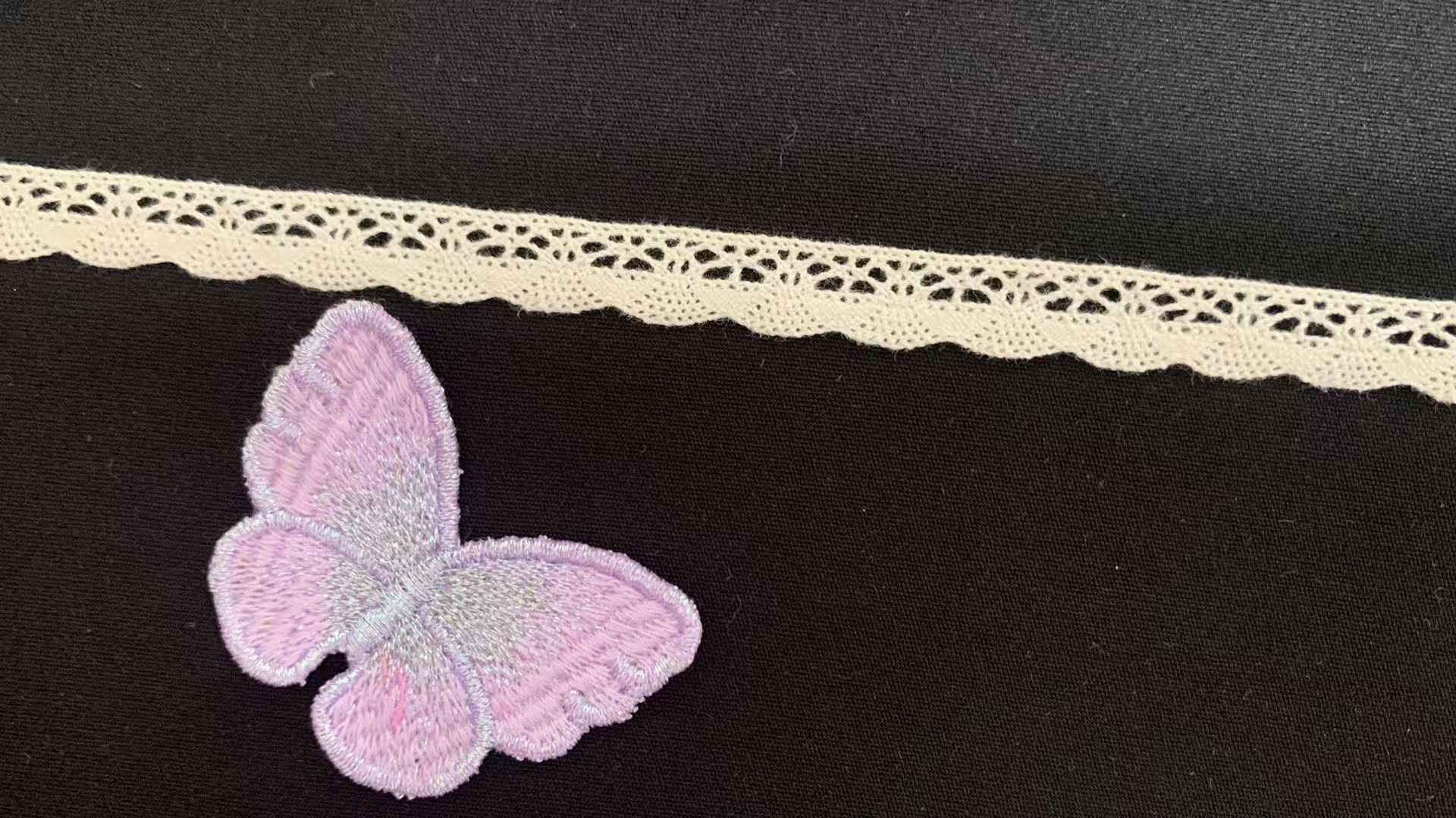 100% Cotton Crochet Lace Trim  | 1cm Wide Hollow‑Out Lace for Garment & Home Textile Wholesale