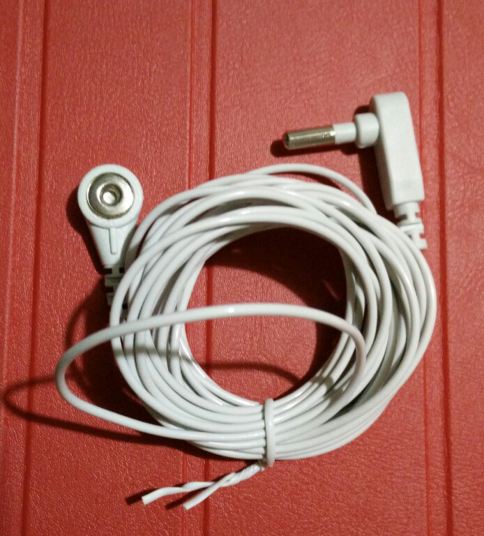 15ft White PU Conductive Grounding Earthing Cable 20ft Coil Cord with Black & White Connected Mat Sheet Safety Products